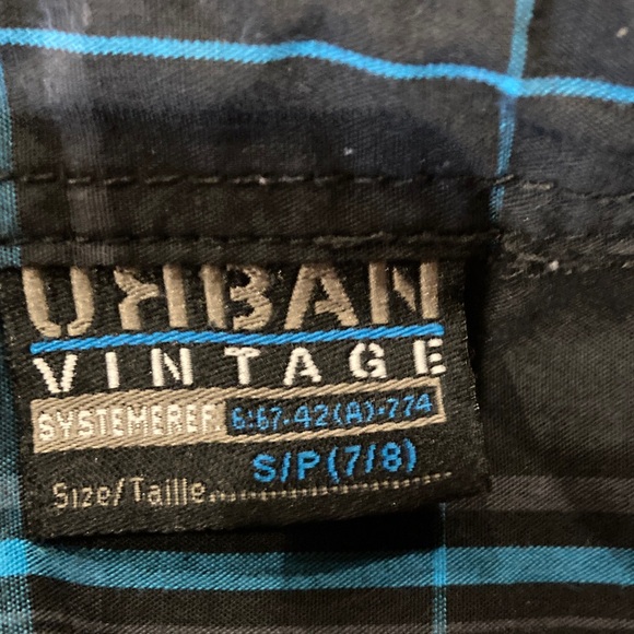 2 for 12$ Boys Blue Plaid Cotton Button Down Shirt - Picture 4 of 4